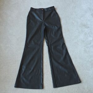 Toccin Vegan Leather Black Wide Leg Women's Pants